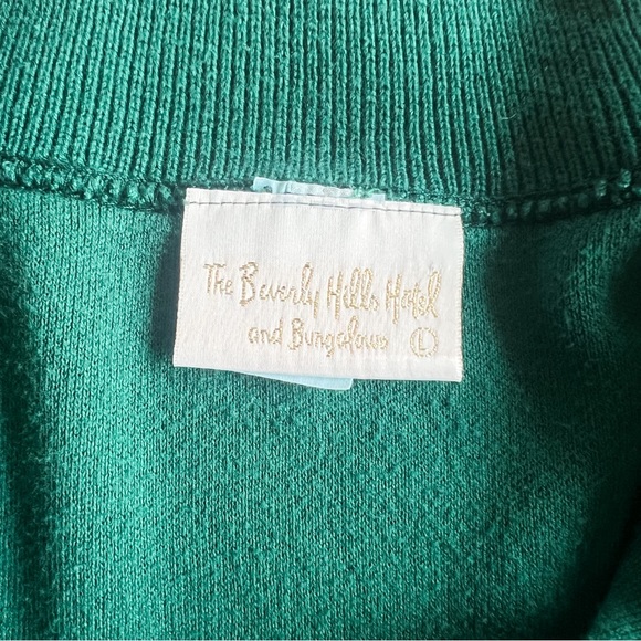 *Rare* Vintage Beverly Hills Hotel & Bungalows Green Polo Shirt L Made in USA - Picture 3 of 11